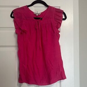 Nanette Lepore Fuchsia Ruffle Blouse